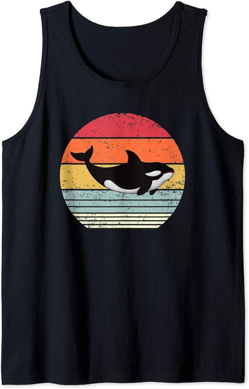 Orca Killer Whale Sea Panda Vintage Retro 80s Style Tank Top