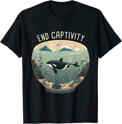 Orca End Captivity Free The Orcas Marine Protection Activist T-Shirt